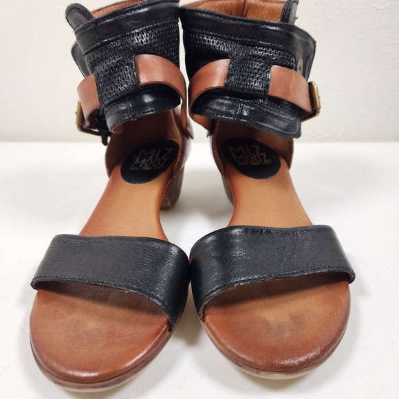 MIZ MOOZ COLETTE BLACK LEATHER BUCKLE MULE SANDAL SIZE 38/7.5 WORE ONCE - Picture 6 of 8